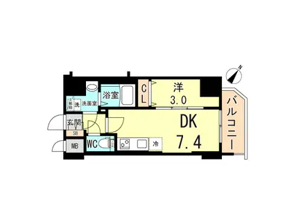 SDグランツ神戸ハーバーシティ(1DK/2階)の間取り写真