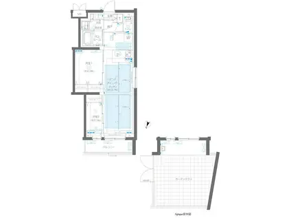ZOOM蒲田イースト(2LDK/1階)の間取り写真