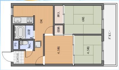 CARRONDS鈴蘭台北町(3DK/2階)の間取り写真