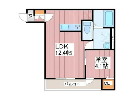 ブランノワール南仙台(1LDK/2階)の間取り写真