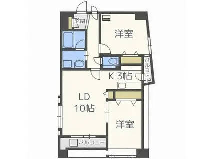 ノヴァ大通II(2LDK/7階)の間取り写真