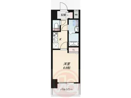 ベイサイドパークOSAKAサウスレジデンス(1K/3階)の間取り写真