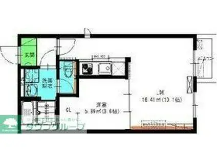 SCOTTSDALE(1LDK/2階)の間取り写真