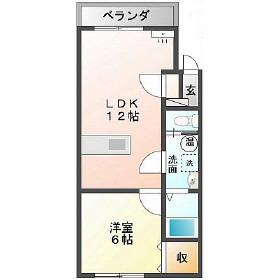 Mハイツ日の出2(1LDK/2階)の間取り写真