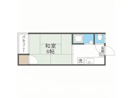 コーポカトレア(1K/1階)の間取り写真