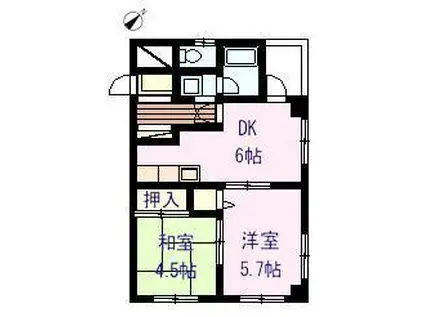 コアマンション熊高前306号(2DK/3階)の間取り写真