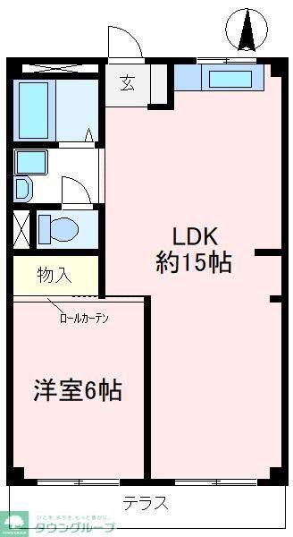 飯島ハイツ(1LDK/1階)の間取り写真