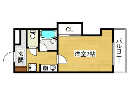 ラ・ビスタ暁(1K/3階)の間取り写真