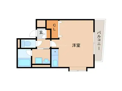 イーストバリー立花(ワンルーム/2階)の間取り写真