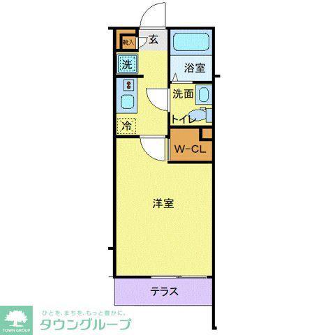 ラフィーナー松戸(1K/1階)の間取り写真