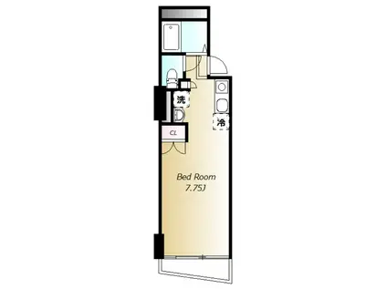 スクエア日本橋II(ワンルーム/4階)の間取り写真