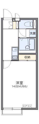レオネクスト太田上町茶園(1K/2階)の間取り写真