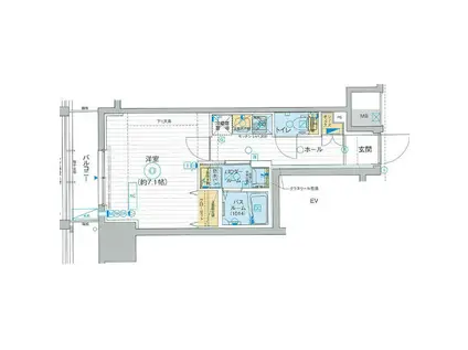 エステムプラザ TOKYO RISE(1K/11階)の間取り写真