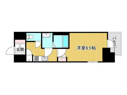 ファーストフィオーレ難波南パークサイド(1K/12階)の間取り写真