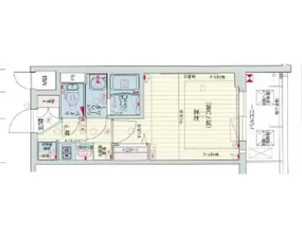 プレサンス THE神戸(1K/6階)の間取り写真