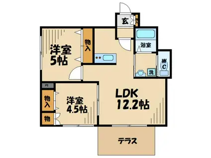 イーハトーヴ(2LDK/1階)の間取り写真