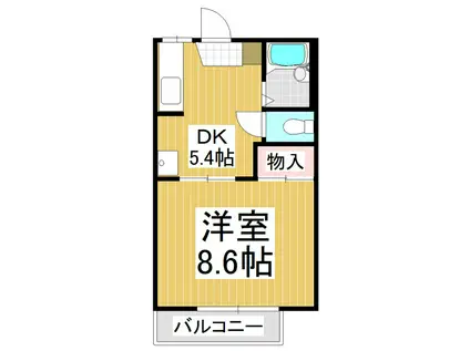 フレグランスFUJI(1DK/2階)の間取り写真