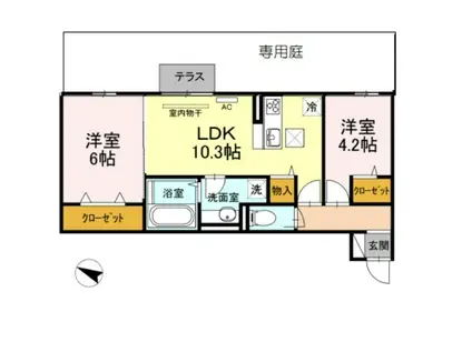 LEAFULL(2LDK/1階)の間取り写真