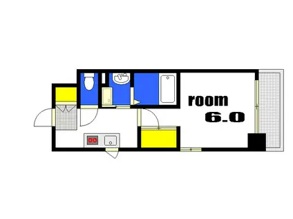 KO RESIDENCE 銀山町(1K/2階)の間取り写真