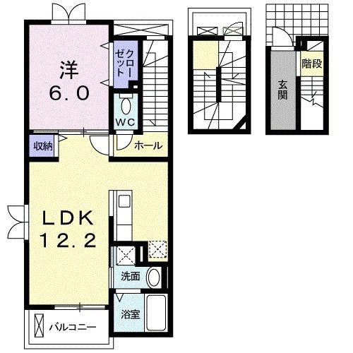 ライグッドIII(1LDK/3階)の間取り写真