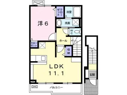 プロス EKIMAE(1LDK/2階)の間取り写真