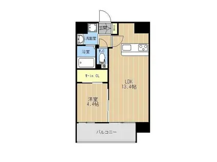 LIBTH坪井アネックス(1LDK/9階)の間取り写真