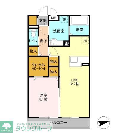 クレインヒルズ(1LDK/3階)の間取り写真