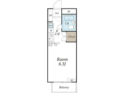 アイビー・ハウス(1K/2階)の間取り写真