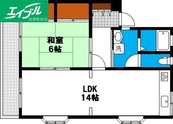 シティパレス西崎(1LDK/2階)の間取り写真