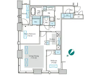 Dマークス西新宿タワー(2LDK/25階)の間取り写真