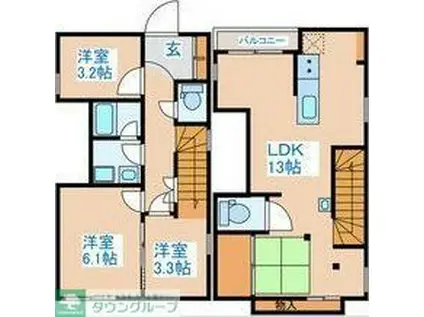 SILVERADO方南(3LDK/2階)の間取り写真