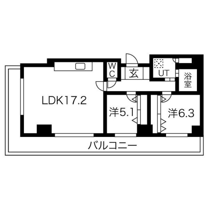 コンドー円山KIRARI(2LDK/2階)の間取り写真