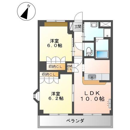 ベルフィオーレ3番館(2LDK/3階)の間取り写真