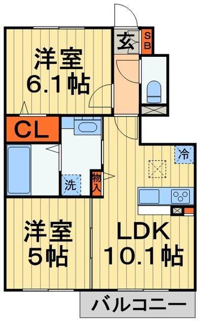 レジデンス・トロワ(2LDK/1階)の間取り写真
