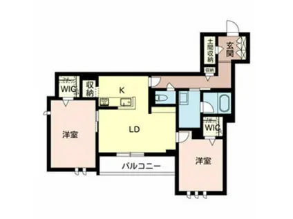 ARIETTA 東三国ヶ丘(2LDK/2階)の間取り写真