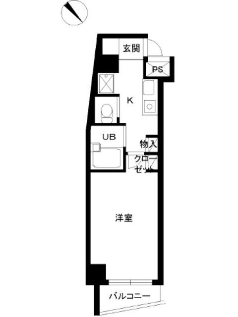 スカイコート目白台(1K/6階)の間取り写真