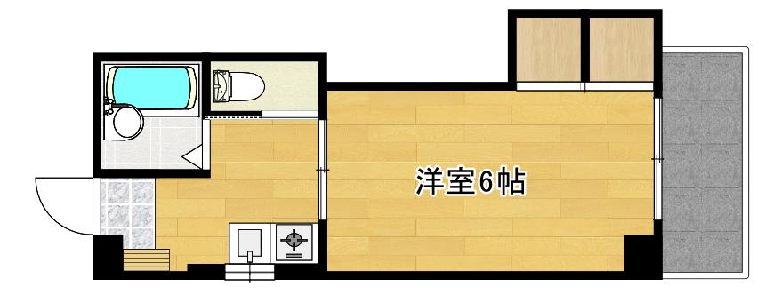 いわもとマンション(1K/2階)の間取り写真