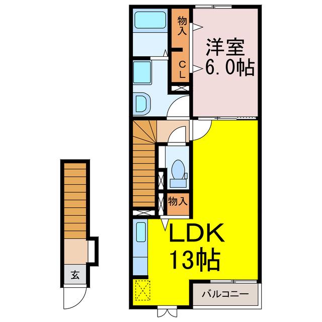サンライト ブローテ(1LDK/2階)の間取り写真