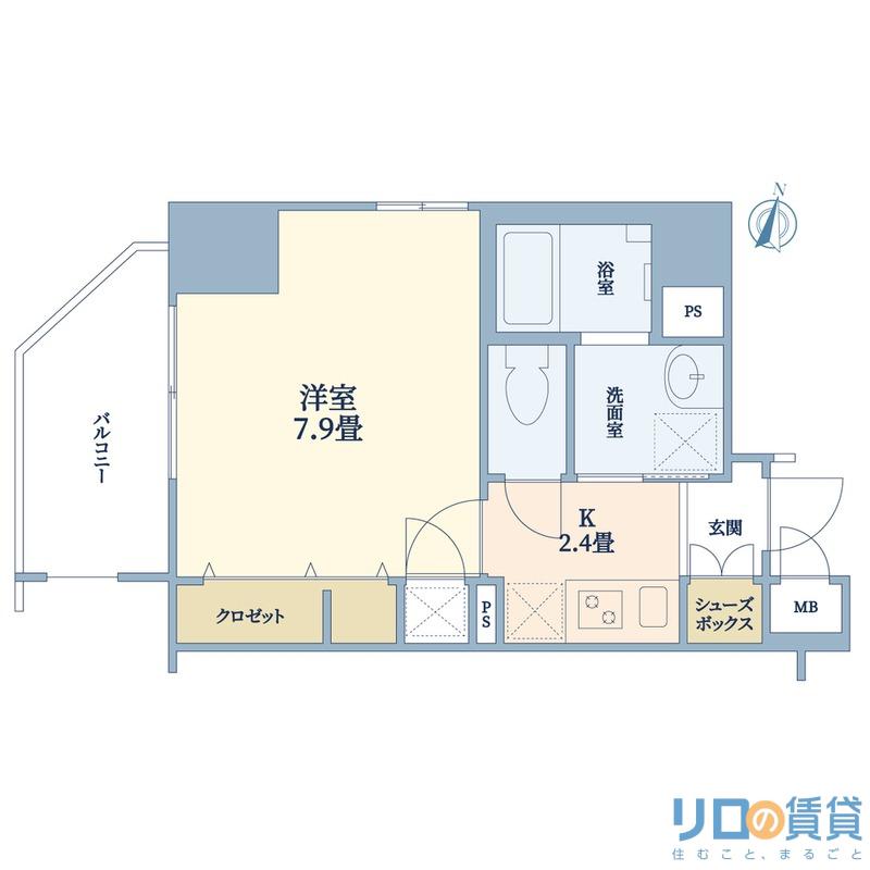 クリスタルグランツ新大阪(1K/9階)の間取り写真