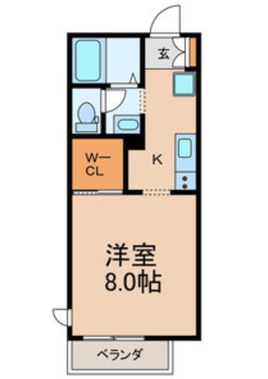 グランシャリオ(1K/2階)の間取り写真