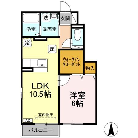 メイユールMSII(1LDK/1階)の間取り写真