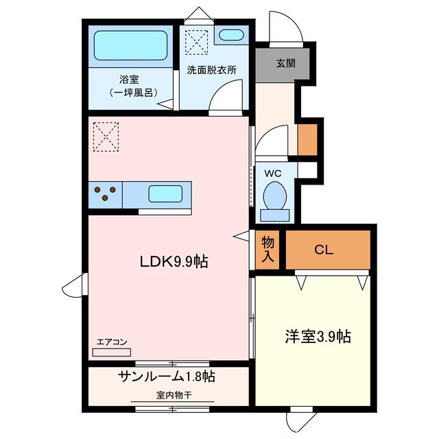 SPECIALE(1LDK/1階)の間取り写真