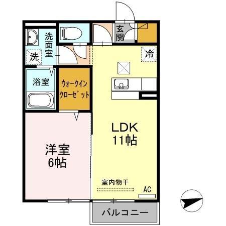 ル・クプル太田(1LDK/1階)の間取り写真