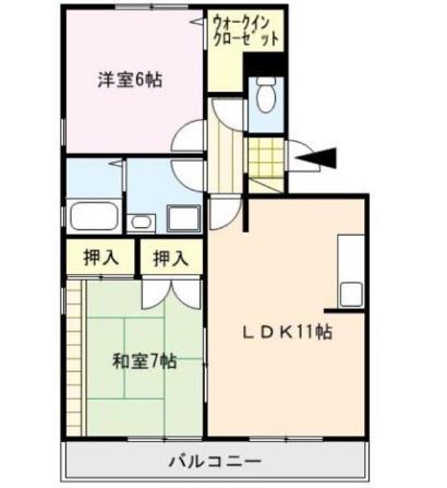 ドミールパーク江崎(2LDK/3階)の間取り写真