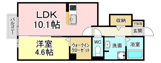 メゾンド・グロウ25(1LDK/1階)の間取り写真