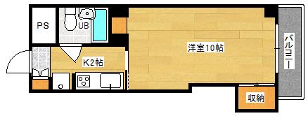 グリーンパ-ク庚午(1DK/2階)の間取り写真