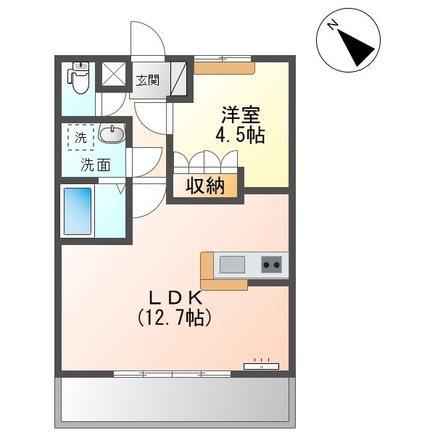 サンハイツ東条(1LDK/2階)の間取り写真