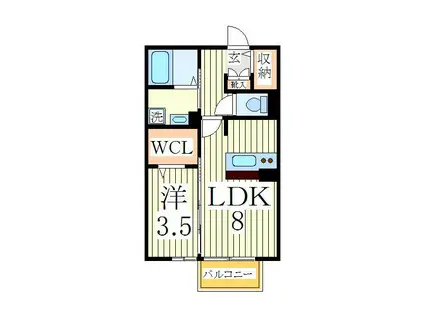 メゾン・サワ(1LDK/2階)の間取り写真