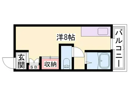 シャトー尾上(ワンルーム/1階)の間取り写真