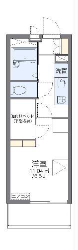 レオパレス薩摩プロヴァンス(1K/1階)の間取り写真